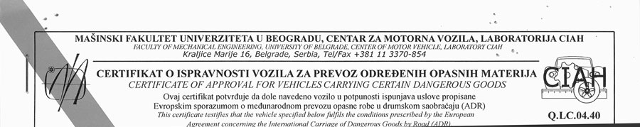 Dozvola za transport opasnog i neopasnog otpada i ISO 9001 dozvola